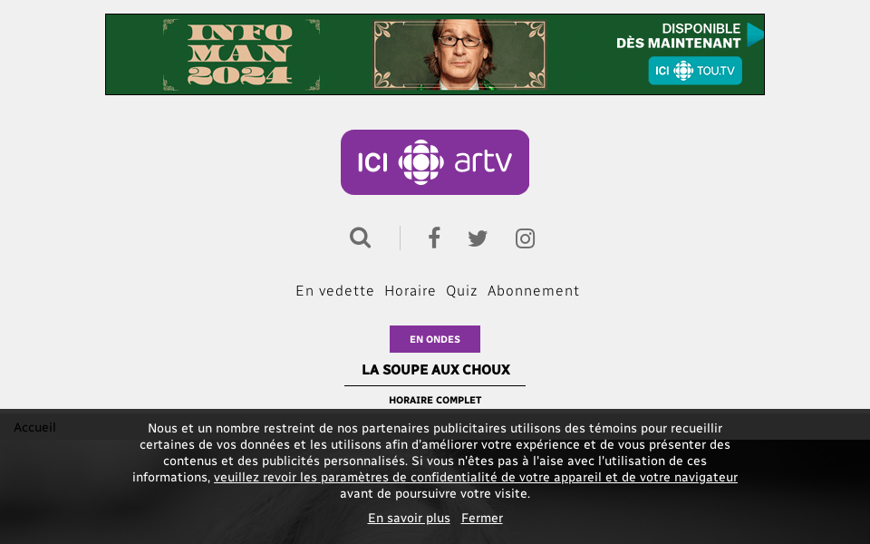 ici.artv.ca/ screen capture