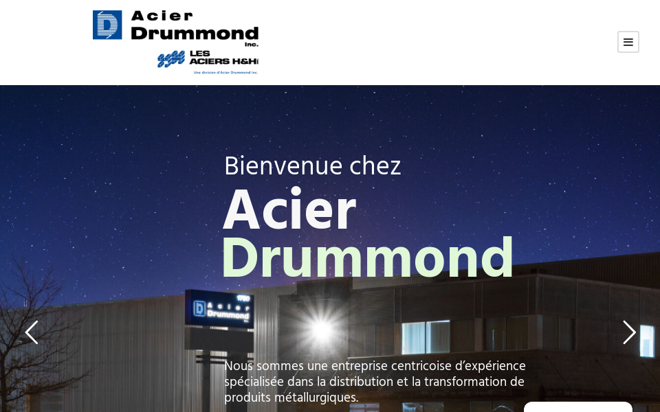 www.acierdrummond.com/ screen capture
