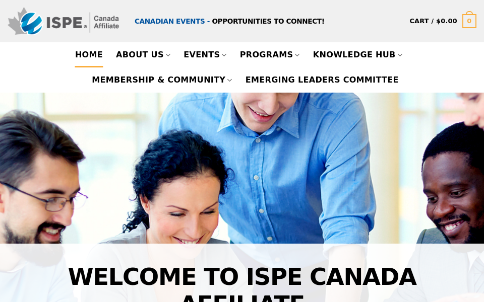 www.ispe.org/canada-affiliate screen capture