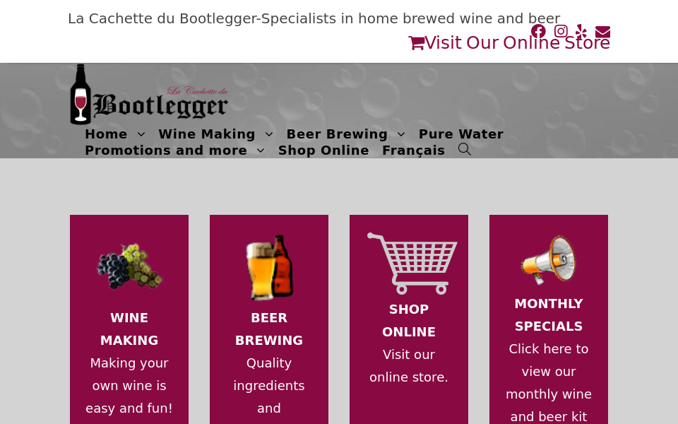 cachettedubootlegger.ca/ screen capture