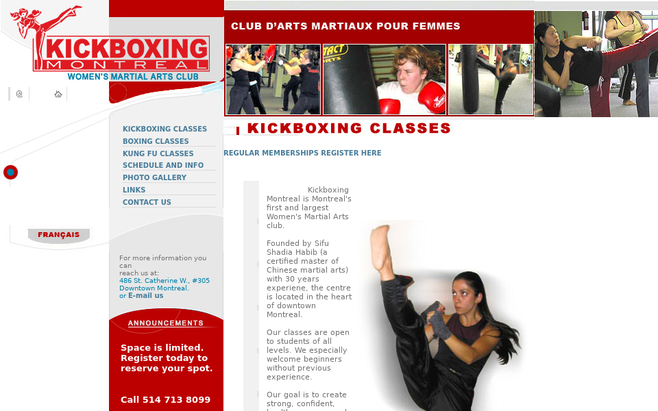 www.kickboxingmontreal.com/ screen capture