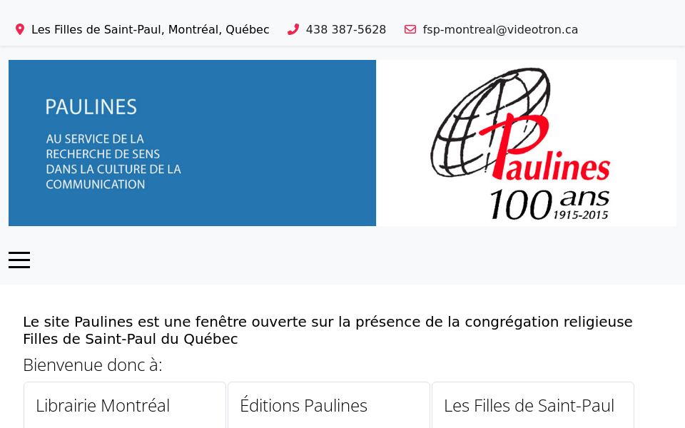 www.paulines.qc.ca/ screen capture