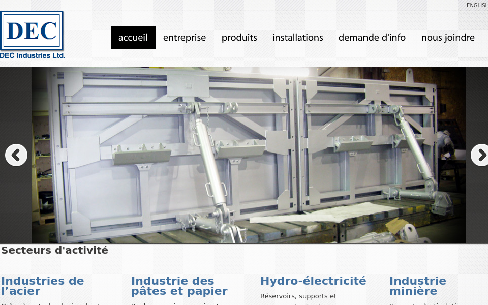 www.decindustries.com/index.php/fr-ca/ screen capture