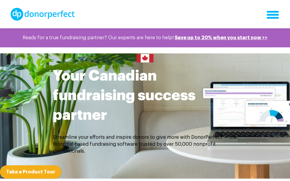www.donorperfect.ca/ screen capture