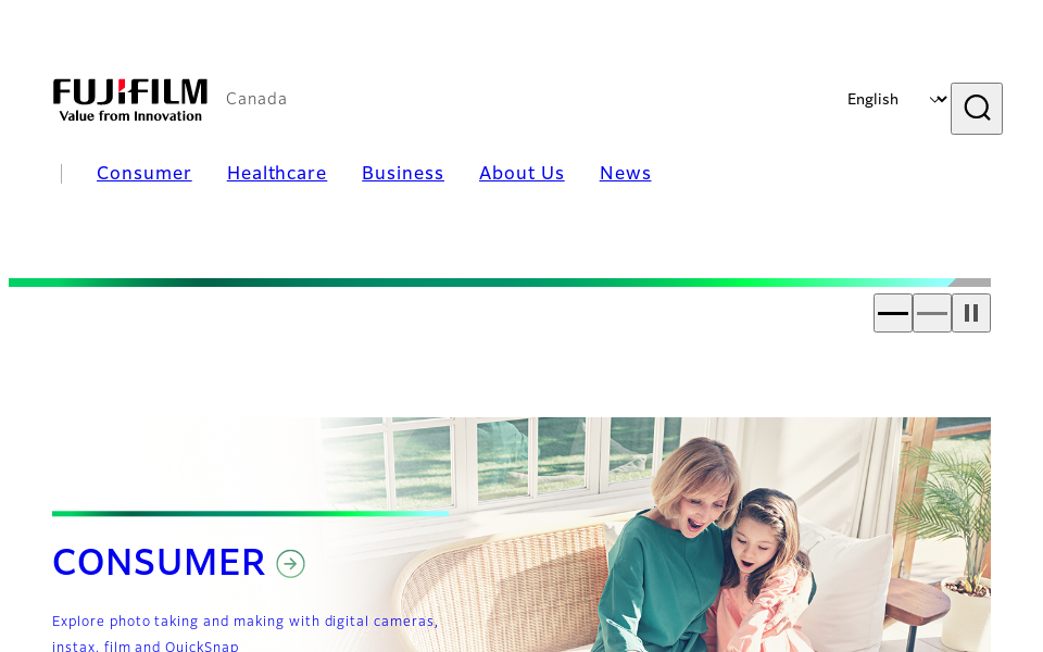 www.fujifilm.ca/ screen capture