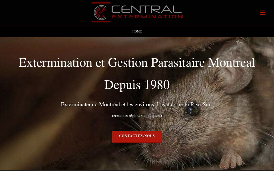 www.exterminationcentrale.com/ screen capture