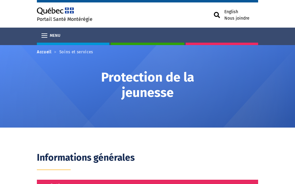 www.santemonteregie.qc.ca/services/protection-de-la-jeunesse screen capture