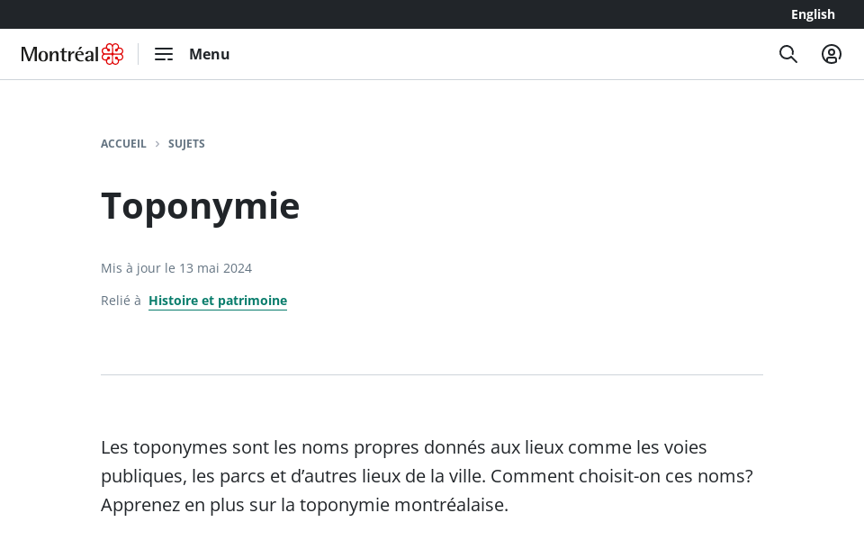 montreal.ca/sujets/toponymie screen capture