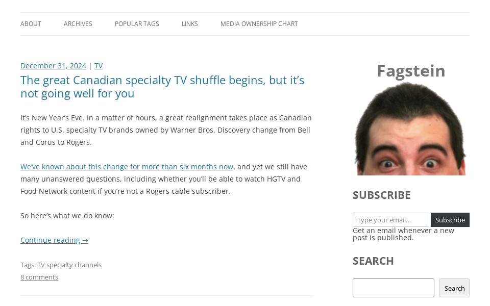 blog.fagstein.com/ screen capture