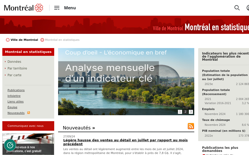 ville.montreal.qc.ca/montrealenstatistiques screen capture