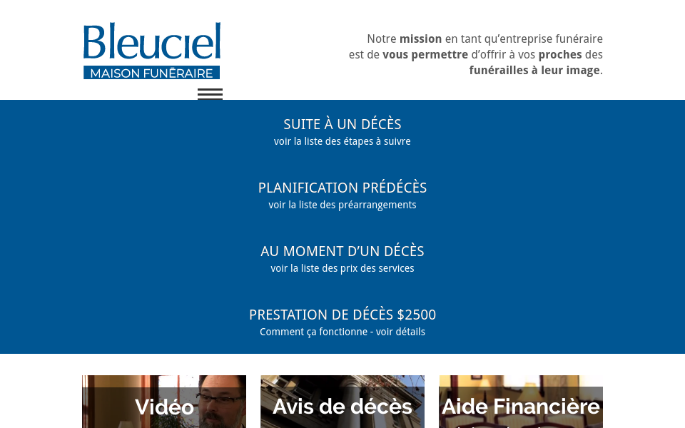 www.bleuciel.ca/ screen capture