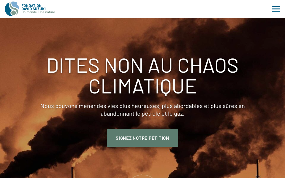 www.davidsuzuki.org/fr/ screen capture