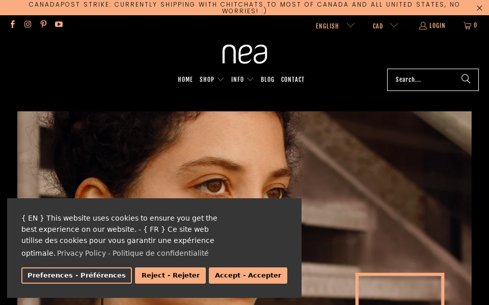 neawear.com/ screen capture