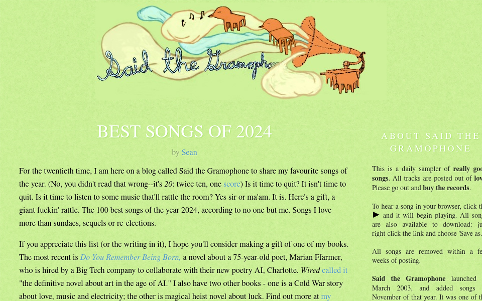 saidthegramophone.com/ screen capture