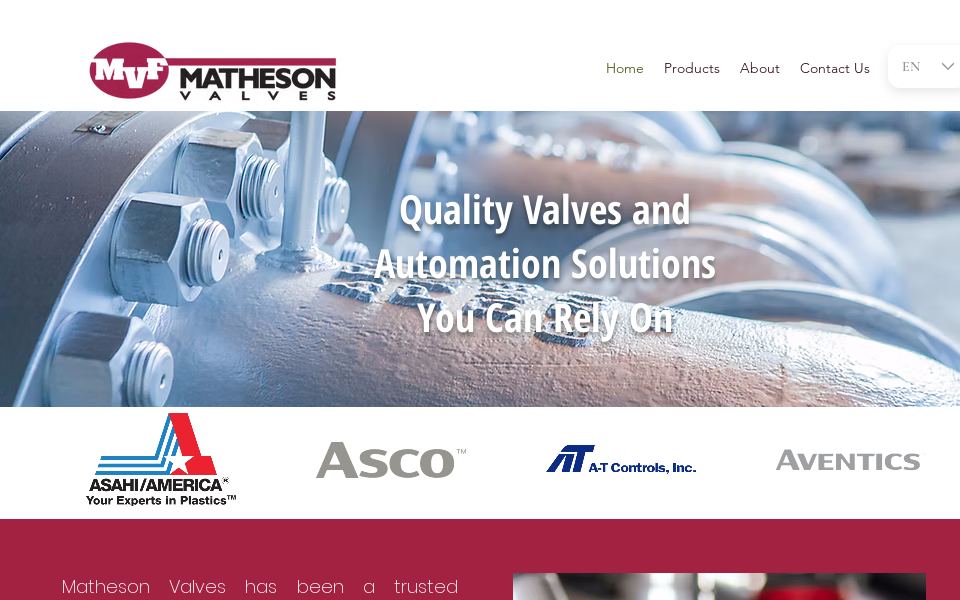 www.mathesonvalves.com/ screen capture