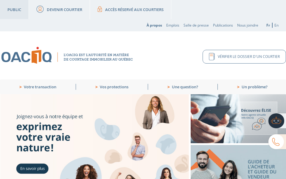 oaciq.com/ screen capture