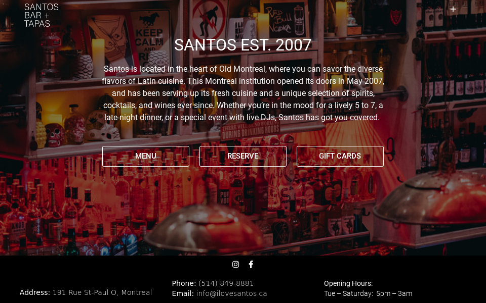 ilovesantos.ca/ screen capture