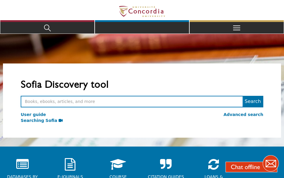 library.concordia.ca/ screen capture