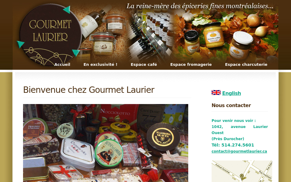 www.gourmetlaurier.ca/ screen capture
