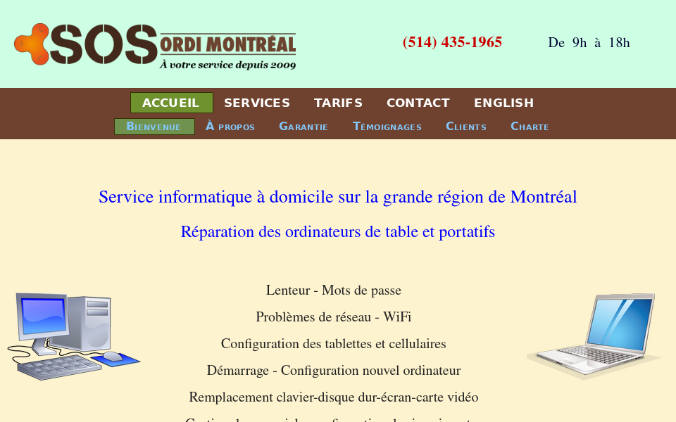 www.sosordimontreal.ca/ screen capture
