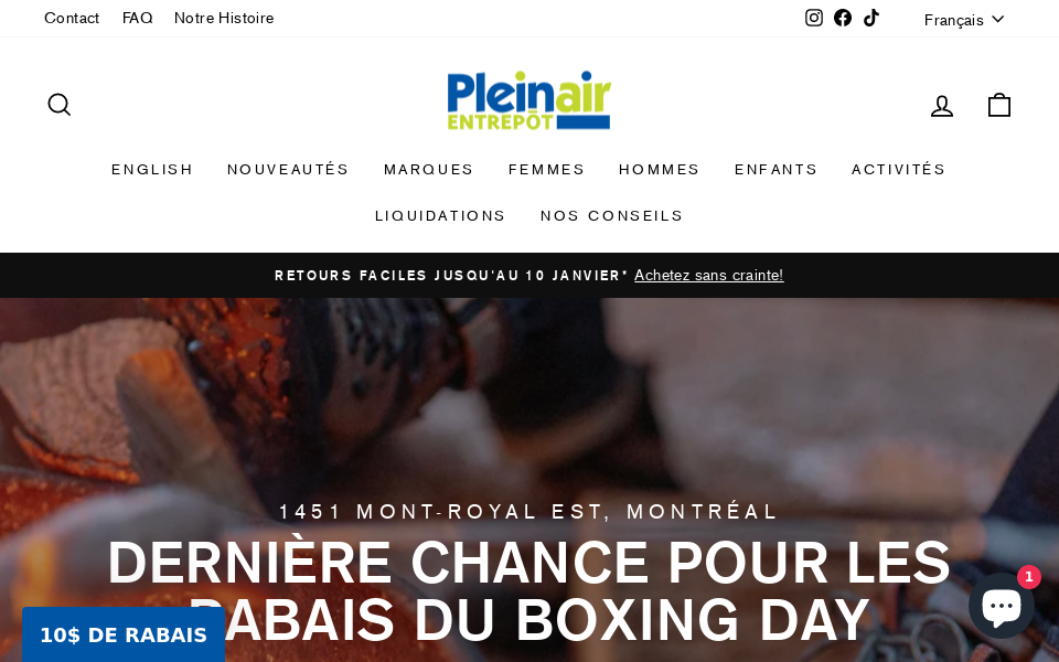 pleinairentrepot.ca/ screen capture