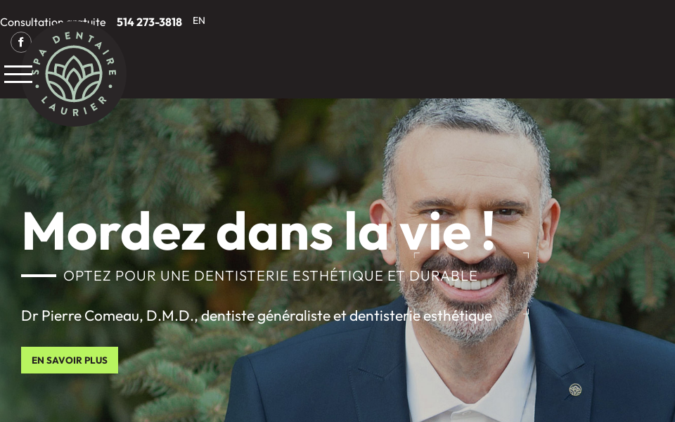 spadentairelaurier.ca/ screen capture