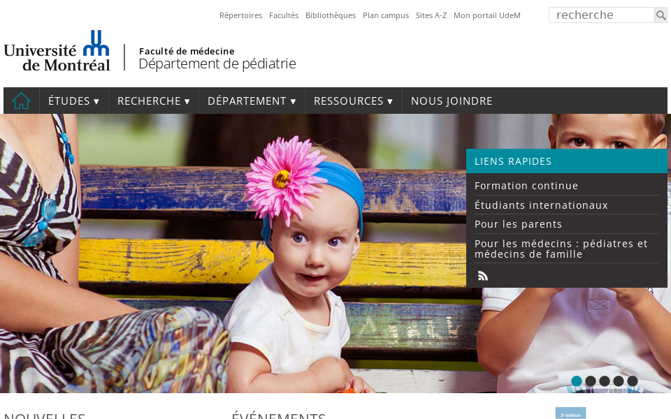 pediatrie.umontreal.ca/ screen capture