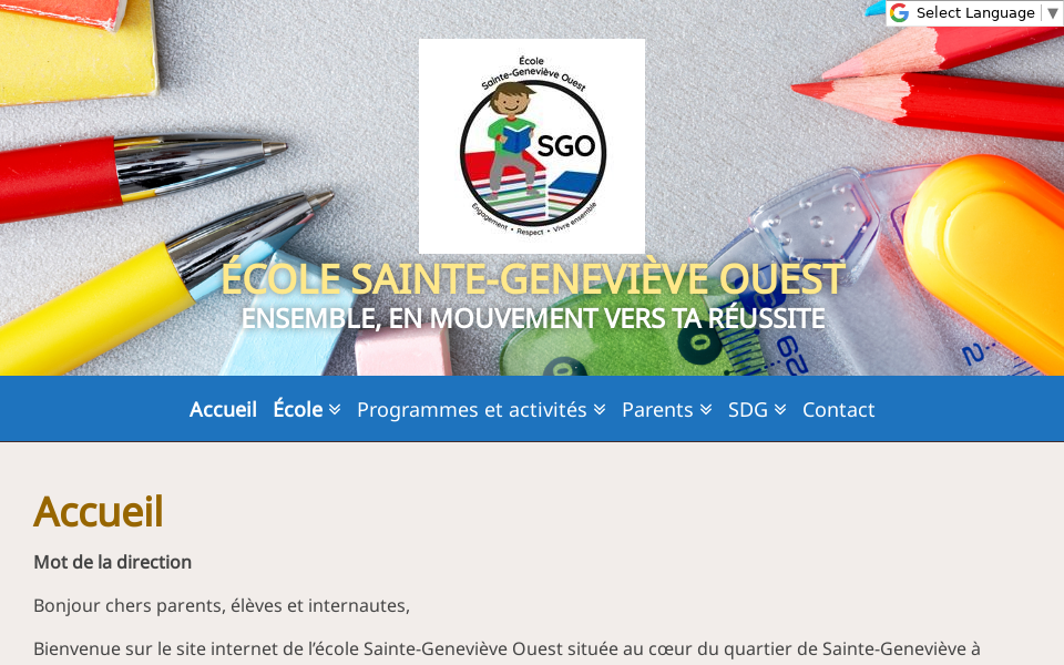 sgo.ecoleouest.com/ screen capture