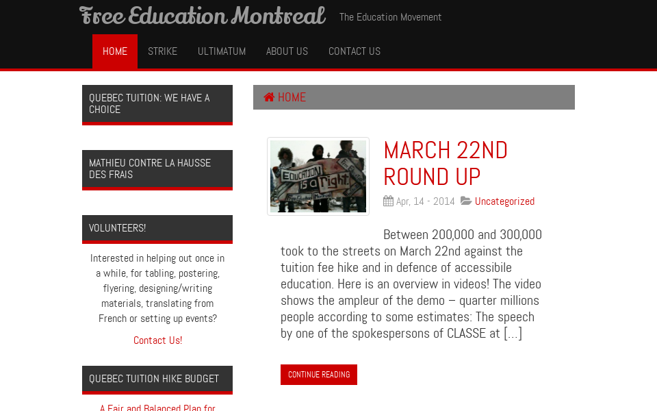 freeeducationmontreal.org/ screen capture