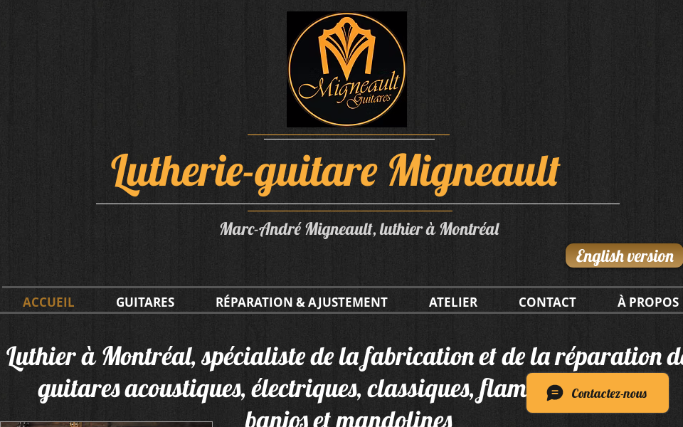 www.guitaremigneault.com/ screen capture