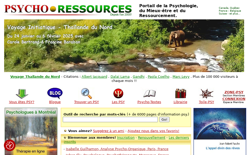 www.psycho-ressources.com/ screen capture