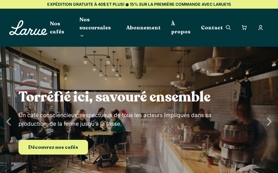 cafelarue.ca/ screen capture