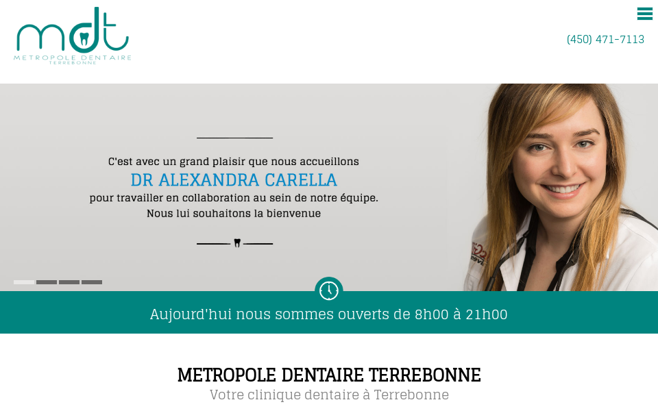 www.metropoledentaire.com/ screen capture