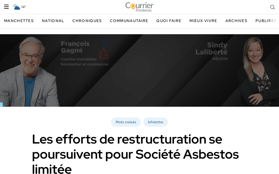 www.courrierfrontenac.qc.ca/ screen capture