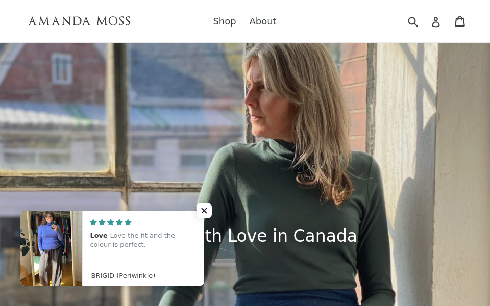 amandamoss.ca/ screen capture