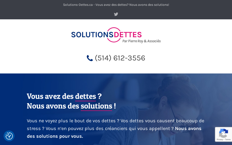 www.solutions-dettes.ca/ screen capture