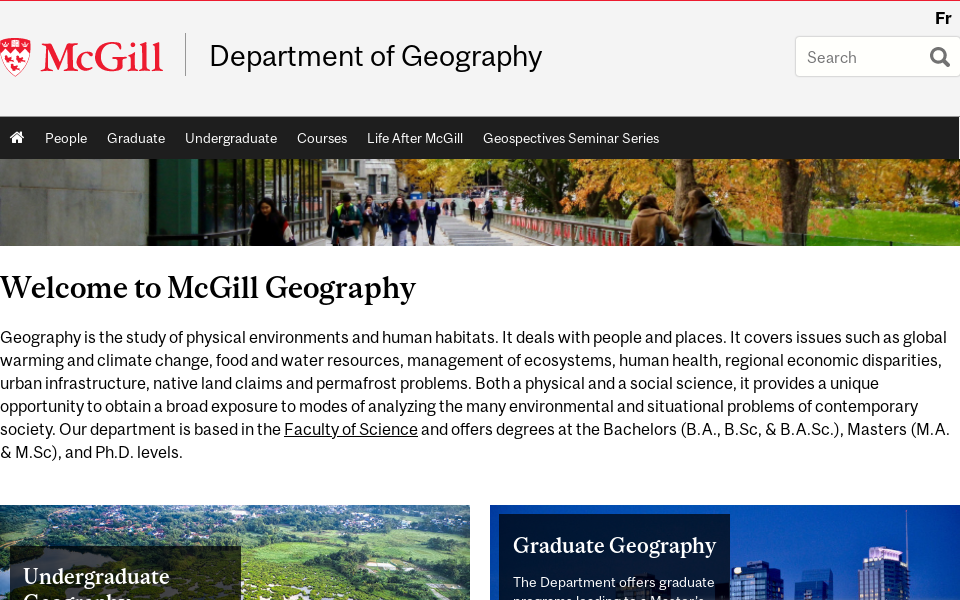 www.mcgill.ca/geography/ screen capture