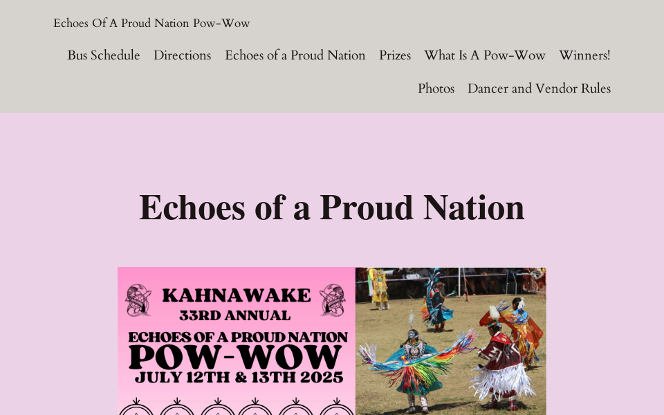 kahnawakepowwow.com/ screen capture