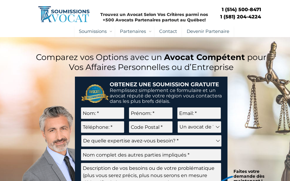 soumissionsavocat.ca/ screen capture