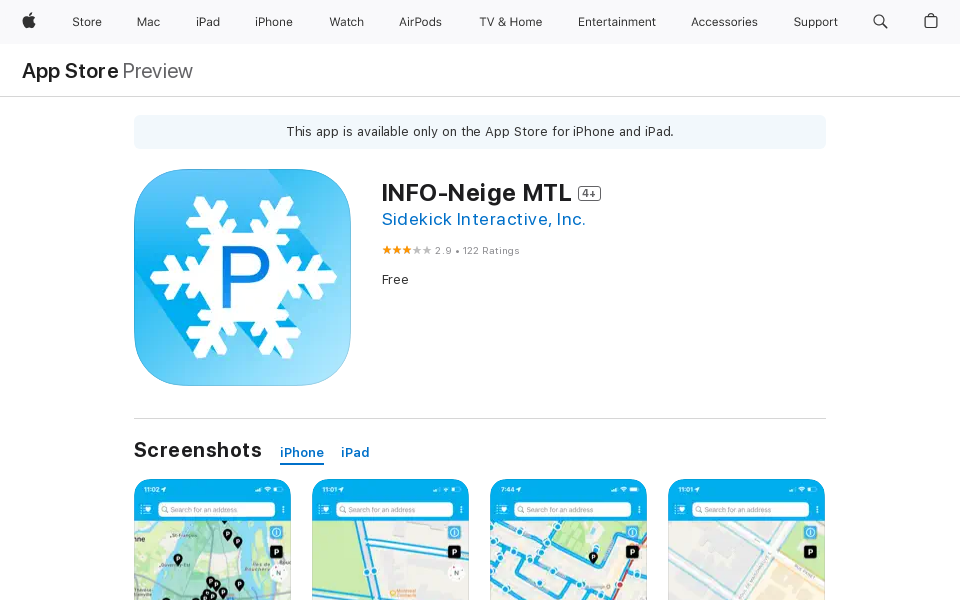 itunes.apple.com/ca/app/info-neige-mtl/id935347695?mt=8 screen capture