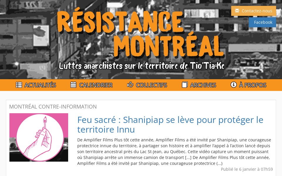 www.resistancemontreal.org/ screen capture