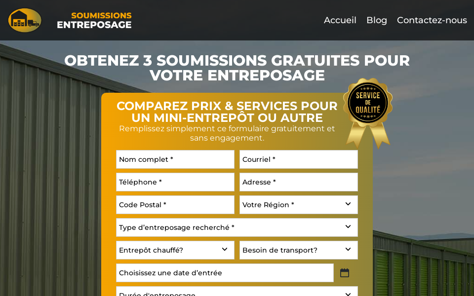 soumissionsentreposage.ca screen capture