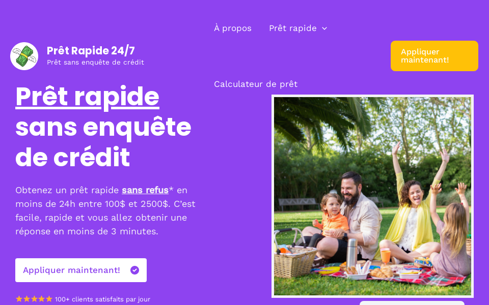 pretrapide247.ca/ screen capture