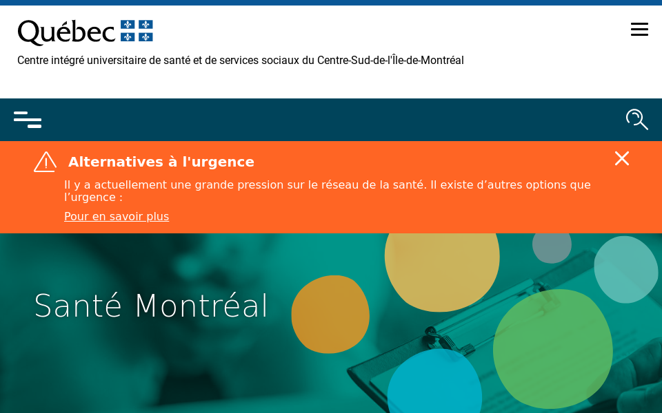 santemontreal.qc.ca/population/services/besoin-daide-ou-situation-de-crise-centres-de-crise/ screen capture