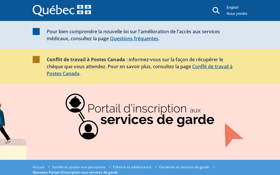 www.quebec.ca/famille-et-soutien-aux-personnes/enfance/garderies-et-services-de-garde/portail-inscription screen capture