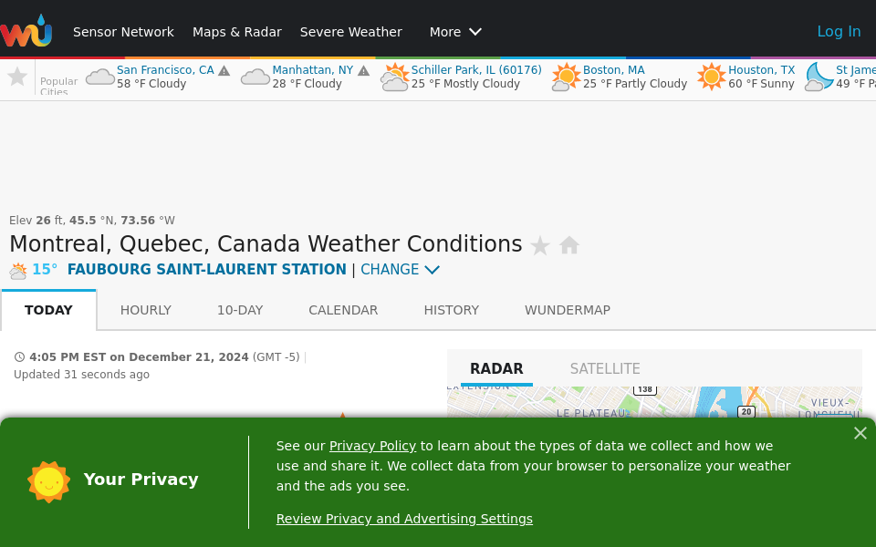 www.wunderground.com/weather/ca/montreal/45.51,-73.55 screen capture