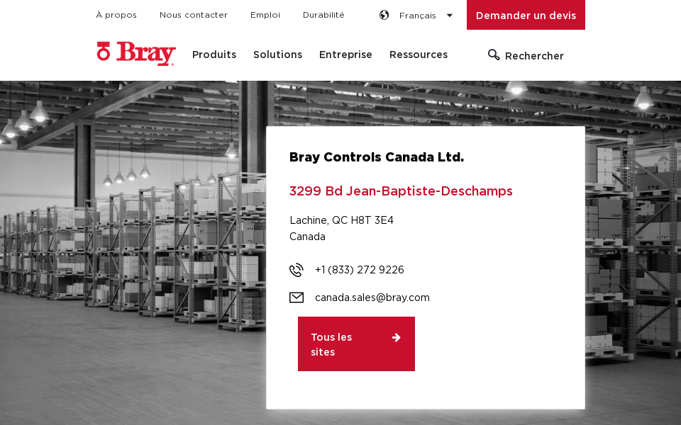 www.bray.com/fr/company/locations/bray-canada screen capture