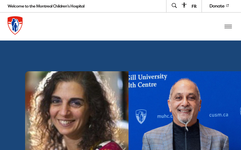 montrealchildrenshospital.ca/ screen capture