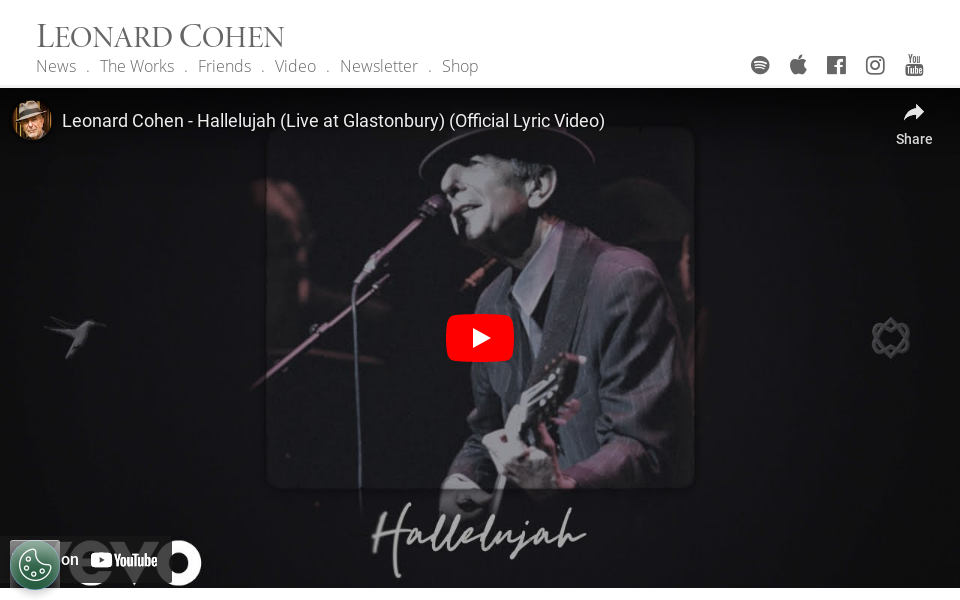 www.leonardcohen.com/ screen capture