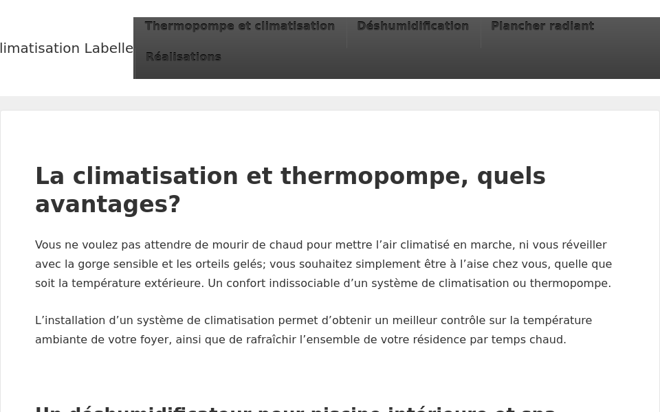 www.climatisationlabelle.com/ screen capture